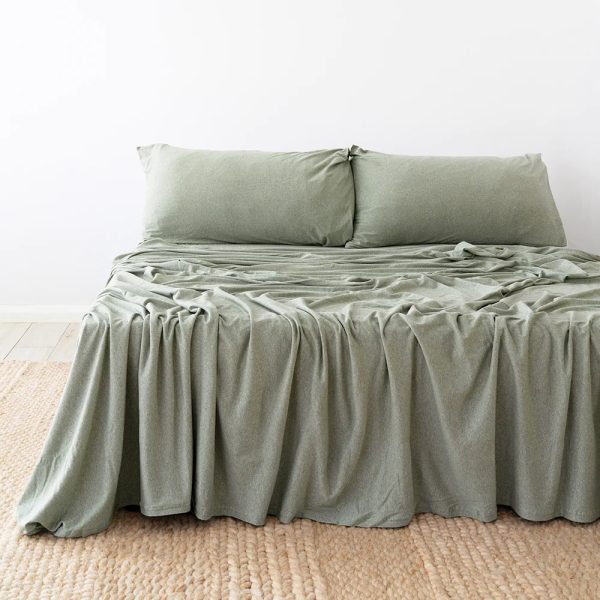 BedT Organica Sheet Set - Sage by Bambury For Sale