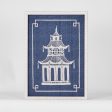 Pagoda Blue And White Wall Art A by Florabelle For Sale