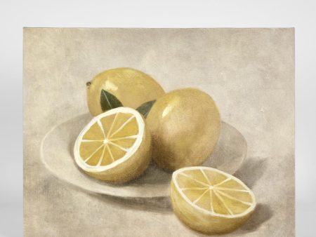 Lemons On White Plate Wall Art by Florabelle on Sale