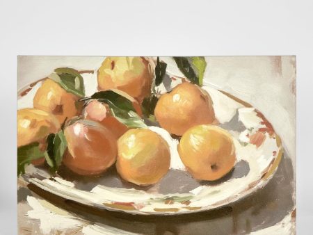 Oranges On Plate Wall Art by Florabelle Sale