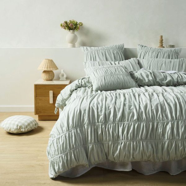 Layla Seafoam Quilt Cover Set by Linen House Online Sale