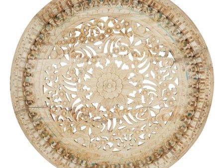 Jaipur Round Carved Panel by Florabelle For Sale