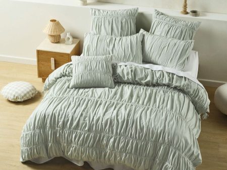 Layla Seafoam Quilt Cover Set by Linen House Online Sale