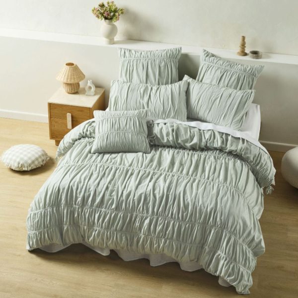 Layla Seafoam Quilt Cover Set by Linen House Online Sale