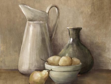 Bowl W Pears & Jug Painting Wall Art by Florabelle Online Sale