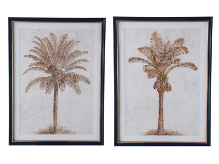 Luxe Golden Palms In Navy Frame With Gold Set 2 by Florabelle Supply