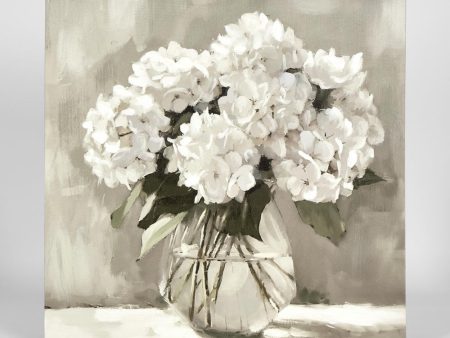 White Hydrangeas Wall Art Online now