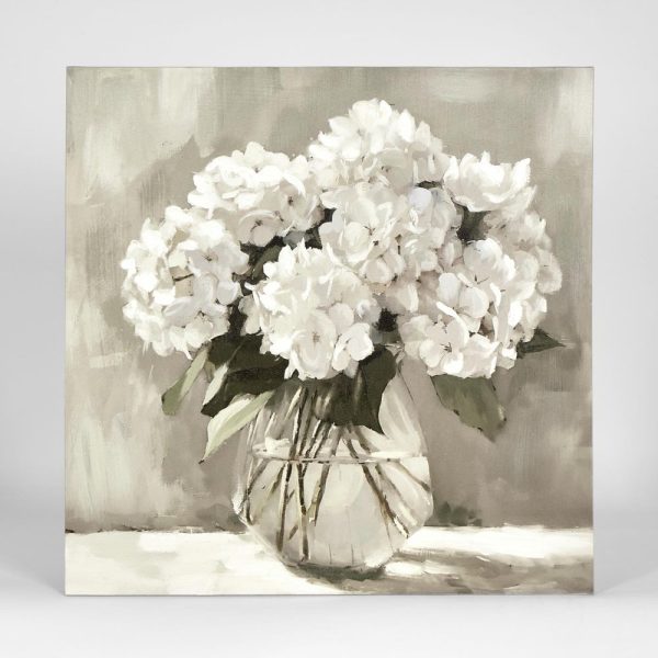 White Hydrangeas Wall Art Online now