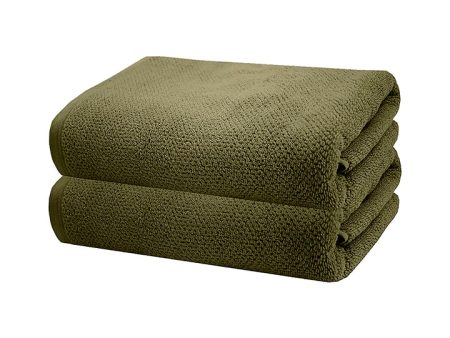 Angove OLIVE Bath Sheet  2 Pack  by Bambury Sale