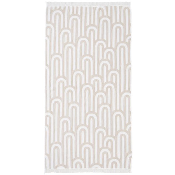 HiLo Beach Towel Arcade - Sand by Bambury Cheap