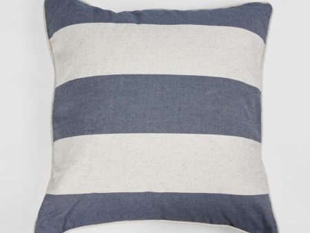 55 Cm Throw Cushion Denim Stripe by Florabelle For Sale