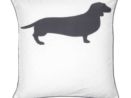 Dachshund Charcoal European Pillowcase by Bianca Sale