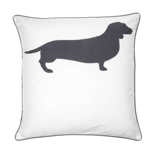 Dachshund Charcoal European Pillowcase by Bianca Sale