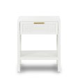 Santorini Hamptons Timber Rattan Bedside Table White by Florabelle For Discount