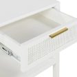 Santorini Hamptons Timber Rattan Bedside Table White by Florabelle For Discount