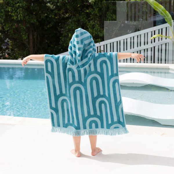 HiLo Kids Beach Poncho - Turquoise by Bambury For Cheap