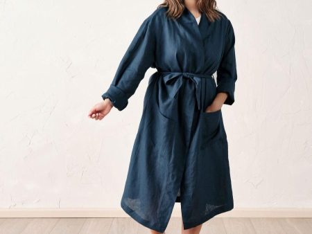 Nimes Navy Robe by Linen House For Cheap