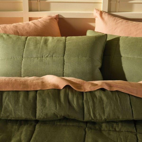 Nimes Moss Linen Pillowsham Pair by Linen House Sale