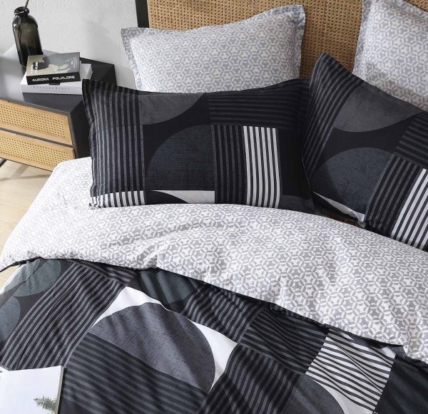 Taj Black Quilt Cover Set by Logan & Mason Fashion