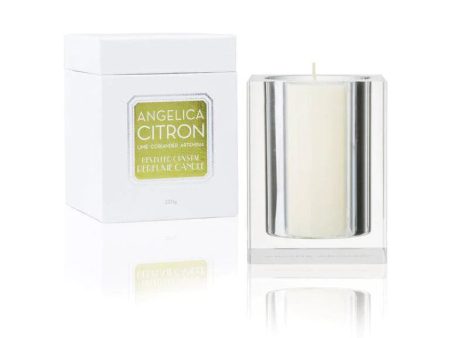 Angelica Citron 220g Bevelled Crystal Candle by Abode Aroma For Sale