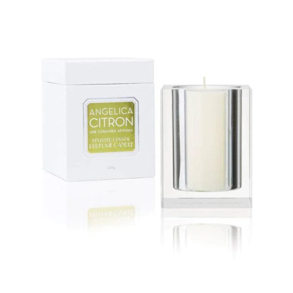 Angelica Citron 220g Bevelled Crystal Candle by Abode Aroma For Sale