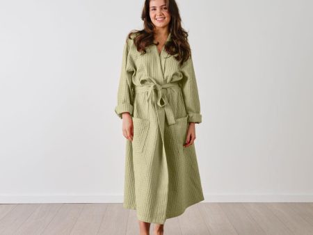 Keaton Gumtree Waffle Bathrobe by Linen House Hot on Sale