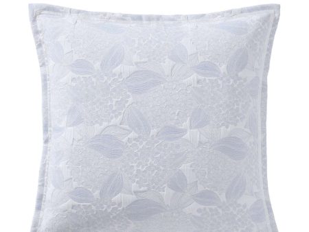 Hydrangea Chambray European Pillowcase by Private Collection For Sale