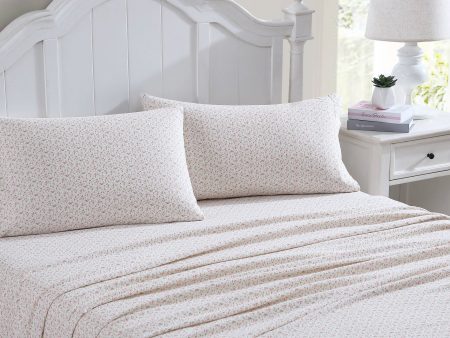 Evie Soft Pink Flannelette Sheet Set by Laura Ashley For Discount