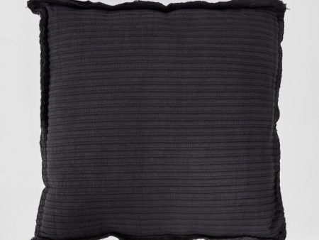 Ribbed Cushion Black by Florabelle For Sale