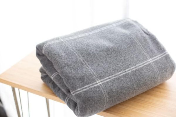 Australian Made Wool Plaid Square Dark Blankets by Bambi For Sale