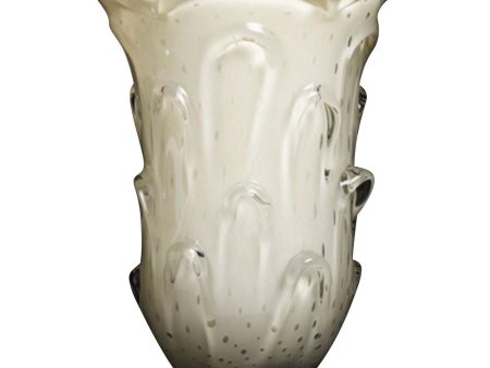 Petal Art Glass Vase Tall Silk Cream Supply