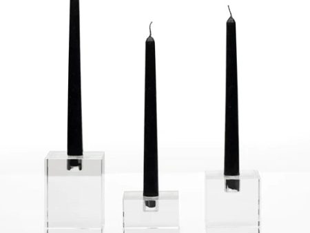 Cybus Crystal Taper Candle Holders by Abode Aroma For Discount