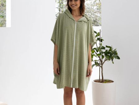 Adult Zip Front Poncho Olive by Bambury Fashion