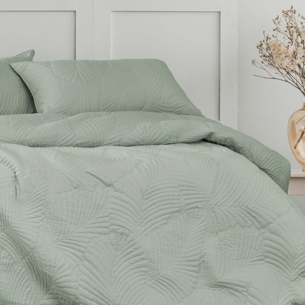 Molly Palm Green Quilted Quilt Cover Set by Ardor Hot on Sale