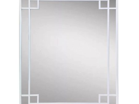 160cm White Mirror With Corner Detail by Florabelle Sale