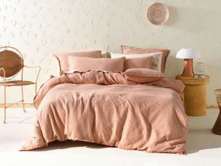 Raquelle Pink Clay Quilt Cover Set by Linen House Sale