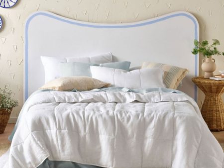 Nimes White Linen Coverlet by Linen House For Sale