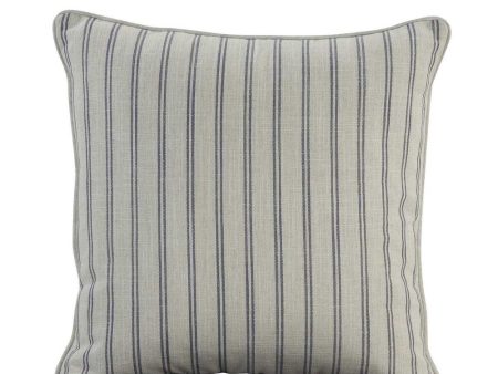 55Cm Throw Cushion White Blue Pin Stripe by Florabelle Hot on Sale