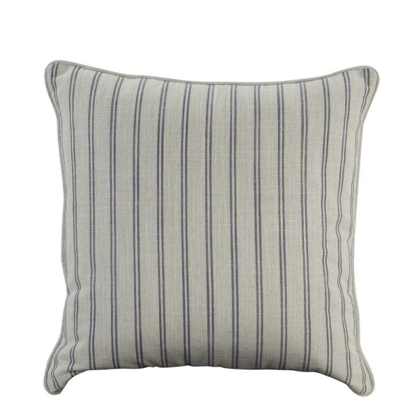 55Cm Throw Cushion White Blue Pin Stripe by Florabelle Hot on Sale