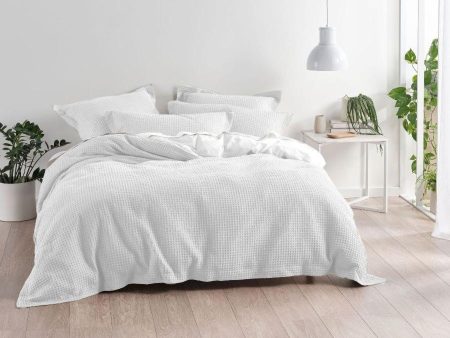 Deluxe Waffle White Quilt Cover Set by Linen House Sale