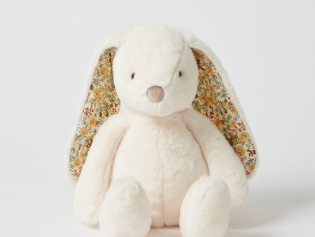 Floral White Bunny Toy by Jiggle & Giggle Online Sale