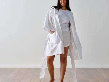 Nimes White Short Robe by Linen House Online Hot Sale