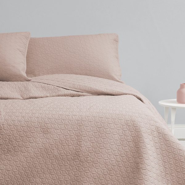 Chloe Powder Pink Quilted Coverlet Set by Ardor Sale