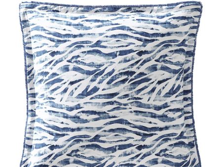 Atherton Blue European Pillowcase by Logan and Mason For Sale