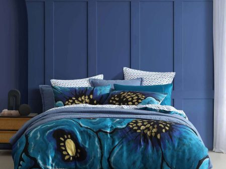 Avalon Blue Quilt Cover Set by Logan and Mason For Cheap