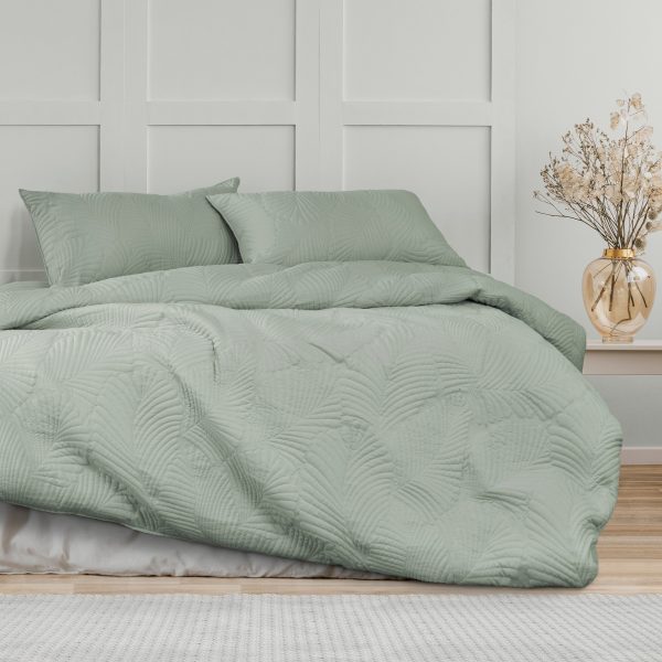 Molly Palm Green Quilted Quilt Cover Set by Ardor Hot on Sale