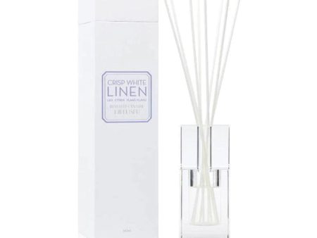 Crisp White Linen 140ml Bevelled Crystal Diffuser by Abode Aroma Discount