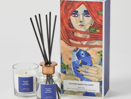 Do What Makes You Happy Candle & Diffuser Gift Set by Pilbeam Living Online