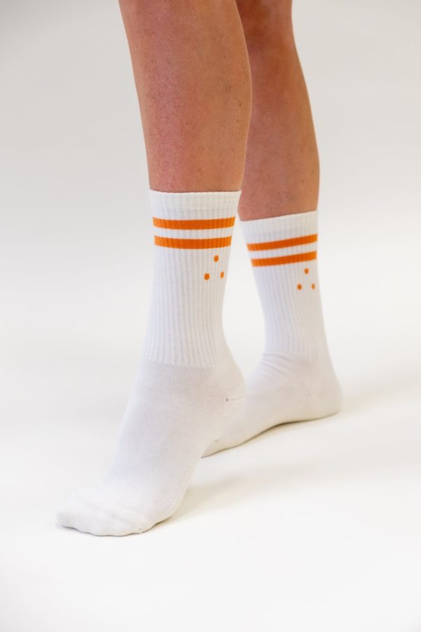 MERRI Athletic White Cotton Crew Socks For Discount