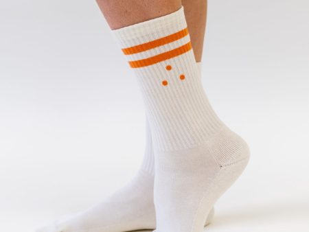 MERRI Athletic White Cotton Crew Socks For Discount